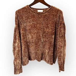 Altar’d State chenille cropped sweater copper color boxy cut oversized size XS